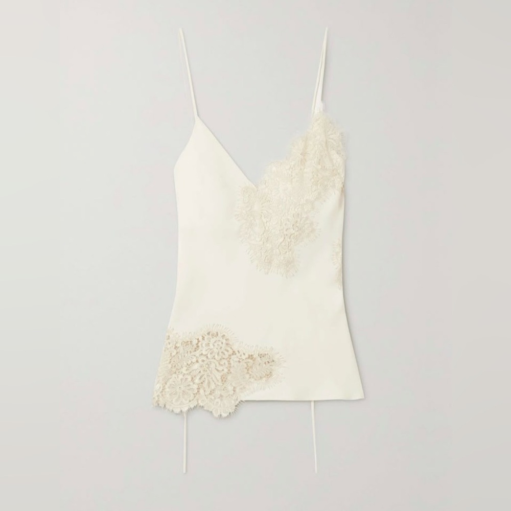 NWT RÓHE Satin Lace-Trim Cami Top (Size 42/US L) - Picture 2 of 8